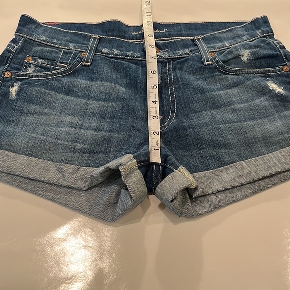 7 For All Mankind Cuffed Mid Rise Shorts Size 28 - Picture 5 of 16